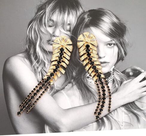 اقراط متدلية مرصعة باحجار الراين على شكل ورقة شجر للنساء والفتيات، اقراط بشراشيب لامعة، اقراط انيقة بتصميم شلال زركونيا مكعب لحفلات الزفاف والحفلات الراقصة، زنك، زركونيا مكعب in Kuwait