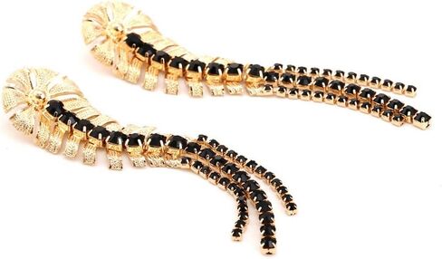 اقراط متدلية مرصعة باحجار الراين على شكل ورقة شجر للنساء والفتيات، اقراط بشراشيب لامعة، اقراط انيقة بتصميم شلال زركونيا مكعب لحفلات الزفاف والحفلات الراقصة، زنك، زركونيا مكعب in Kuwait