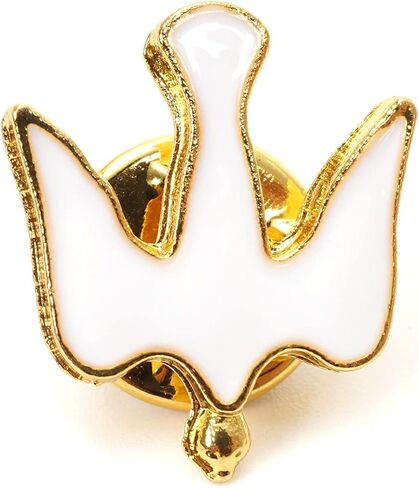 Monstrance طية صدر السترة دبوس هدية El Santísimo المناولة الأولى لصالح يسوع والروح القدس حمامة دبوس طية صدر السترة مطلي بالذهب مع المينا الأبيض والأحمر الهدايا الدينية in Kuwait