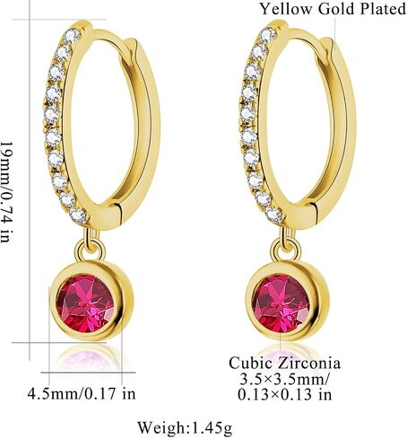 CiNily الصغيرة تتدلى الأقراط للنساء الفتيات، 14K الذهب الأبيض البسيطة Huggie هوب الأقراط هيبوالرجينيك الماس انخفاض الأقراط لذيذ لطيف مكعب زركونيا تتدلى الأطواق المجوهرات الهدايا in Saudi Arabia
