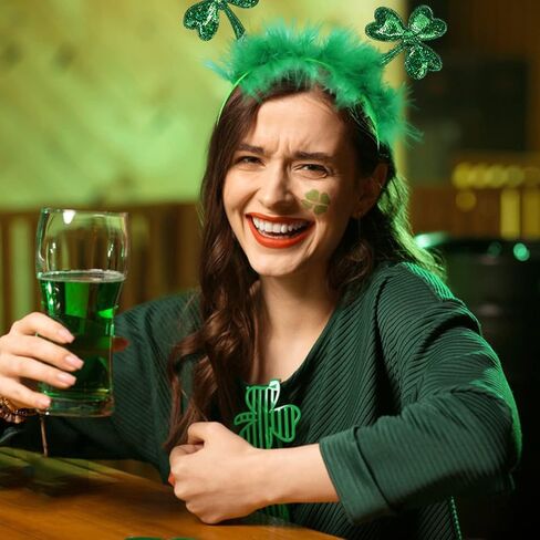 Kistreao St. Patrick's Headband Shamrock Hair Band Sparkle Clover Hair Accessories for Girls Women St. Patrick's Day Party Gift in Kuwait