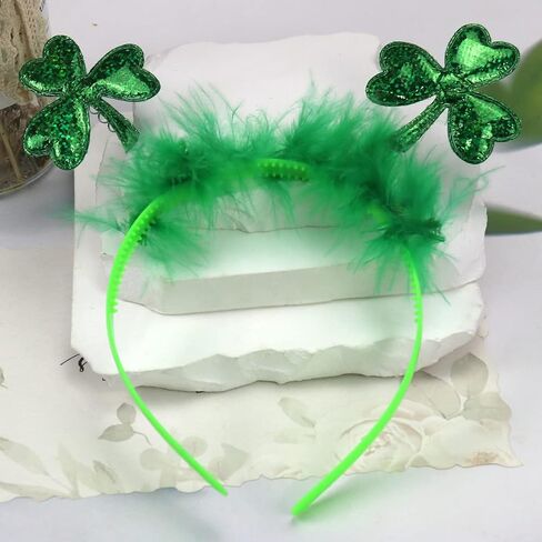 Kistreao St. Patrick's Headband Shamrock Hair Band Sparkle Clover Hair Accessories for Girls Women St. Patrick's Day Party Gift in Kuwait