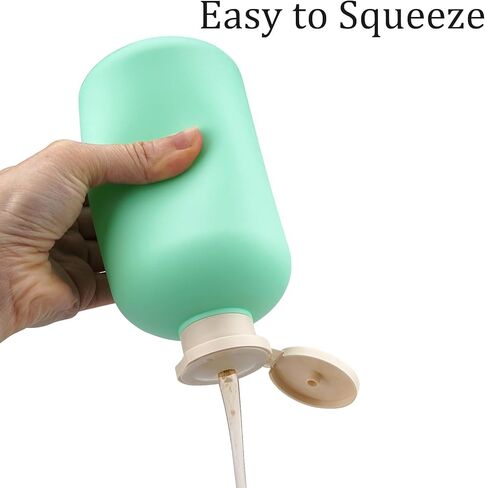 زجاجات ضغط للسائل، 6.7 أونصة/200 مل، زجاجات شامبو وبلسم للسفر لمستلزمات التجميل، زجاجات بلاستيكية مع غطاء قلاب، حاوية لوشن قابلة لإعادة الملء، قطعتين in Kuwait