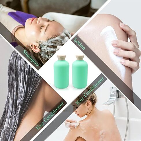 زجاجات ضغط للسائل، 6.7 أونصة/200 مل، زجاجات شامبو وبلسم للسفر لمستلزمات التجميل، زجاجات بلاستيكية مع غطاء قلاب، حاوية لوشن قابلة لإعادة الملء، قطعتين in Kuwait