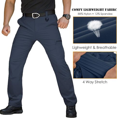 MANSDOUR Men's Lightweight Hiking Pants Quick Dry Water Resistant Tactical Work Outdoor Fishing Cargo Trousers in Saudi Arabia