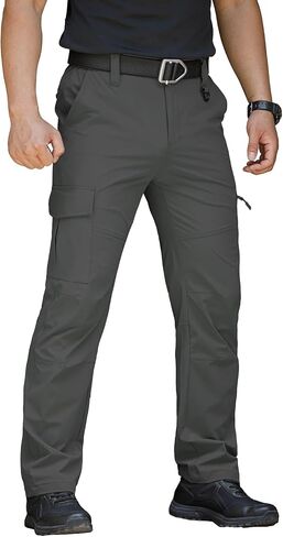 MANSDOUR Men's Lightweight Hiking Pants Quick Dry Water Resistant Tactical Work Outdoor Fishing Cargo Trousers in Saudi Arabia