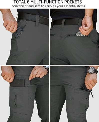 MANSDOUR Men's Lightweight Hiking Pants Quick Dry Water Resistant Tactical Work Outdoor Fishing Cargo Trousers in Saudi Arabia