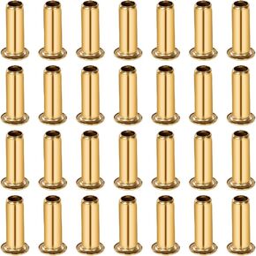 50 Pcs 1/4 Inch Brass Compression Fittings Brass Sleeve Ferrule Brass Inserts Support Compression Sleeve Fitting for Connecting Water Air Fuel Oil