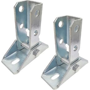 Adjustable Brace Fitting,180 Degree Turn Joint Connector Bracket Fit for 1/2" Bolt in 1-5/8" Strut Channel, unistrut Bracket, Electrogalvanized（2 Pack）