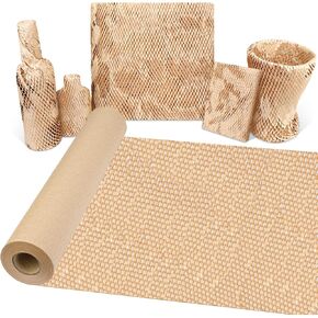 TICONN Honeycomb Packing Paper, 15" x 300' for Packing Moving Shipping, Recyclable Moving Supplies Gift Packing Wrap Paper Roll