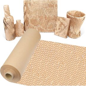 TICONN Honeycomb Packing Paper, 15" x 300' for Packing Moving Shipping, Recyclable Moving Supplies Gift Packing Wrap Paper Roll