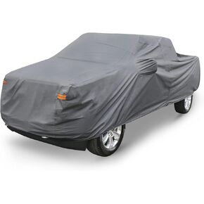 X AUTOHAUX Pickup Truck Car Cover for Ford F350 Crew Cab Short Bed 4 Door 08-21 for Ford f150 Extended Cab 8ft Bed 4 Door 04-21 Waterproof Sun Protection PEVA with Driver Door Zipper Gray