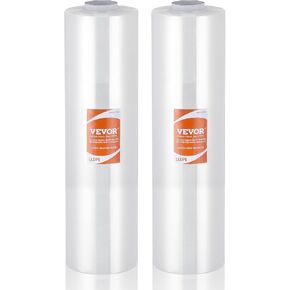 VEVOR Stretch Film, 15 inches x 1000 feet, 60 Gauge Industrial Strength Clear Durable Stretch Wrap Roll, Heavy Duty Shrink Film Stretch Wrap with Handles for Pallet Wrapping Shipping Moving, 1 Pack