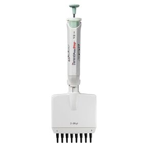 LTS Compatible Pipette, Diamond PosiStop, Fully Autoclavable, 8-Channel Pipettor, Adjustable Volume, 2-20ul, Red