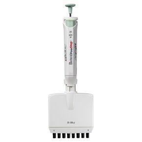 LTS Compatible Pipette, Diamond PosiStop, Fully Autoclavable, 8-Channel Pipettor, Adjustable Volume, 20-200ul, Green