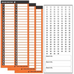 Premium Quality Non-Tearable Paper Circuit Breaker Directory Label with Fuse Stickers for Fuse Panel, Marker Sign for Electrical Panel. Strong Adhesive. Up to 48 Entries. for House or Commercial Use