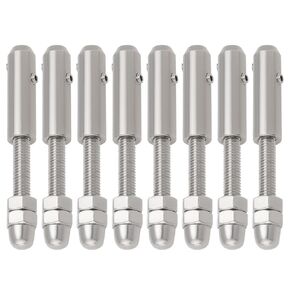 Create idea Pack of 8 Wire Rope Terminal Screw 3mm Wire Rope Tensioner Cable Terminal with Threaded Pin Suitable for 3 mm to 4 mm Wire Rope 304 Stainless Steel