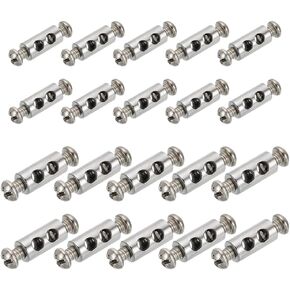 20 Sets Metal Wire Rope Clips Clamps Cable Crimping Loop Sleeves Wire Rope Lock Clip Wire Rope Crimping Loop Wire Rope Cable Grips with End Screw Stoppers