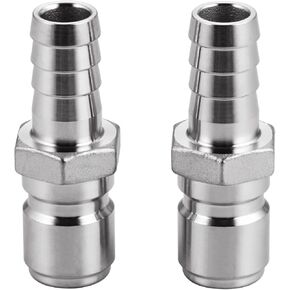 Stainless Steel Quick Disconnect Set,1/2" Home Brewing Mash Tun Connector Kit (Barb Male/MPT Female)