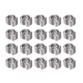 HARFINGTON 20pcs Wire Threaded Inserts 10#-32 UNF 1D 4.8mm 304 Stainless Steel Helical Coiled Wire Thread Sleeve