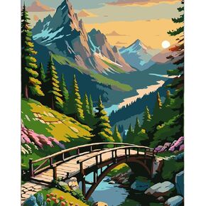 DOMROM Paint by Numbers Kit for Adults -Landscape, Acrylic Paints Easy Color by Numbers for Adults Coastal, Paint by Number Kits on Canvas Arts and Crafts for Home Decor(16x20inch)