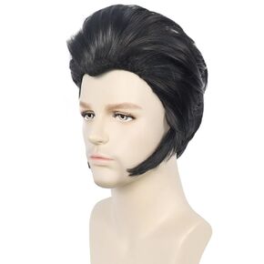 Blonde Men Wig Middle Part Straight Male Blonde Wig Boys Short Heat Resistant Synthetic Hair Daily Wear Costume Wig (Blonde)