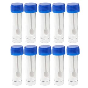 ULTECHNOVO 10 PCS Plastic Specimen Cup with Lid, Plastic Urine Cup Stool Container Fecal Collection Containers with Screw 25-30ml Without Label for Laboratory Medical Use Specimen Container