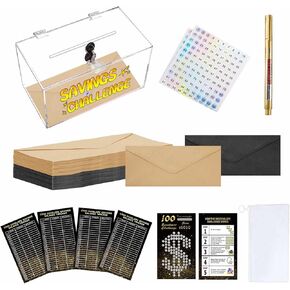 100 Pink Envelope Money Saving Challenge Kit - Save 5050 Dollars Cash Challengse Box in 100 Days Kit - 100 Gradient Colors Cash Envelopes and Organizer Set - 5050 Bucks Savings Challenge Fun Gift Idea
