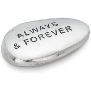 Abbott Collection 30-ALU-198 Engraved Pebble-Always & Forever, Silver