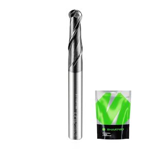 Extra Long Carbide Ball Nose End Mill 3/4 Inch Shank and 3/4 Inch Cutting Dia. 2 Flute AlCrN Coated CNC Spiral Router Bits for Alloy Steel, Stainless Steel, Cast Iron and Aluminum Cutting