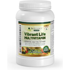 Vibrant Life Multivitamin with Probiotics, Digestive Enzymes & B-Complex – Over 45 Fruits and Veggies, Non-GMO, Gluten-Free, Daily Vitamins & Minerals for Men & Women (30-Day Supply)
