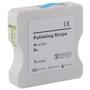 Dental Polishing Strips Teeth Abrasive Finishing Strip Sanding Grinding Deep Teeth Cleaning, 4mm x 6M (Blue)