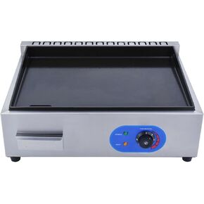 Electric Griddle for Commercial Use - 3000W Enamel Cast Iron Cooking Plate with Temperature Control - Ideal for Restaurants and Commercial Kitchens
