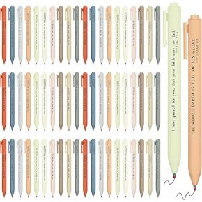 50 Pcs Pastel Christian Pens Bible Verses Retractable Gel Pens Pastel Pens with Inspirational Bible Verse Christian Gifts Bulk Pastel for Student School Office