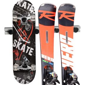 Ski & Snowboard Wall Rack - Adjustable Storage Layers, Space-Saving Display for Any Ski, Snowboard, or Skateboard