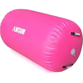 AWSUM Air Roller Gymnastics Barrel Inflatable Tumbling Mat Back Handspring Trainer for Octagon Mat Gym Home Gymnastics Equipment，No Electric Pump