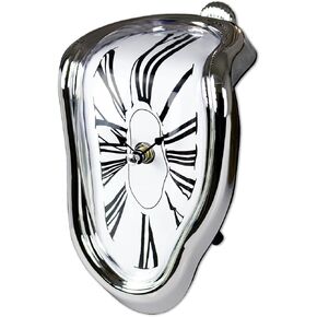 Melting Clock Salvador Dali Clocks Silent Table Clock for Office Rustic Home Decor Vintage Clocks Battery Operated Mantle Piano Shelf Clock Surrealism Wall Art
