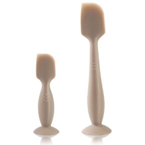 Baby Diaper Cream Spatula, 2 Pack Pink Butt Paste Spatula, Soft Silicone Diaper Cream Applicator, Full-Size + Mini Butt Spatula Baby with Suction Base for Babies, Newborn Baby Necessities