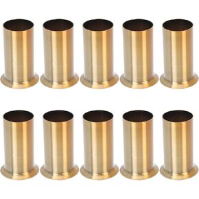 CALLARON 10Pcs Iron Candles Cover, Candle Light Cover Sleeves, Candle Socket Covers Sleeves Chandelier Flanging Sleeves(Golden)