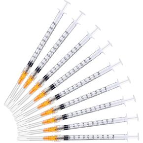 100 Pack 1ml 25 Gauge 5/8 Inch, for Scientific Labs, Industrial Dispensing and Liquid Measuring Supplies, Individually Sealed Packaging