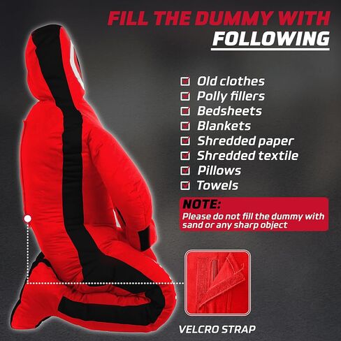 دمية الجودو للتثقيب - وضعية الجلوس والأيدي الأمامية MMA382 (اختر الدمية الخاصة بك) (قماش-أحمر، 70 بوصة حتى 55 كجم/121 رطلاً) in Kuwait