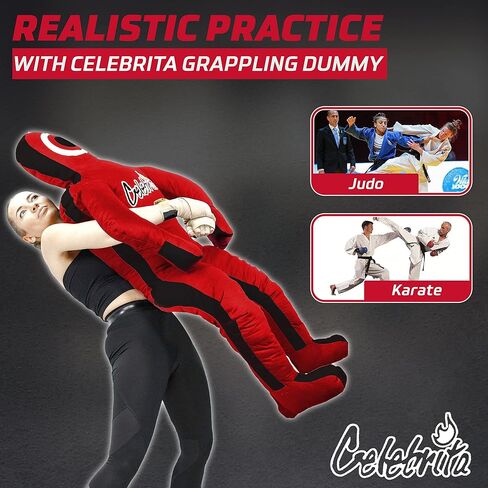 دمية الجودو للتثقيب - وضعية الجلوس والأيدي الأمامية MMA382 (اختر الدمية الخاصة بك) (قماش-أحمر، 70 بوصة حتى 55 كجم/121 رطلاً) in Kuwait