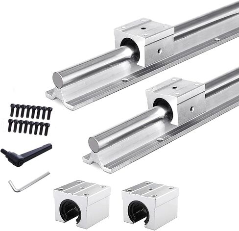 2 قطعة دليل عمود الحركة الخطية 20 مم × 1000 مم مجموعة شرائح تحمل خطية مع 4 قطع محامل كتلة SCS20UU + 4 قطع دعم السكك الحديدية الألومنيوم SK20 مجموعة الحركة الخطية مجموعات أجزاء CNC للطابعة ثلاثية الأبعاد، DIY، CNC in Kuwait