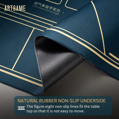ARTGAME Texas Hold'em Poker Mat | Portable Poker Table Top, 45'' Round, Water Repellent, Noise Reduction, Family Entertainment, Casino,Blue in Saudi Arabia