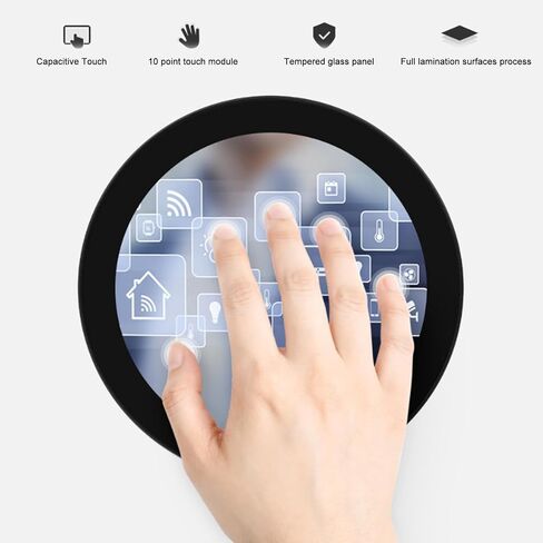 شاشة لمس دائرية، 4 بوصة بدقة 720 × 720 بكسل، تحكم باللمس سعوي 10 نقاط، شاشة LCD شفافة DSI مع تصفيح كامل لـ 4B 3B 3A CM3+ 4 in Saudi Arabia