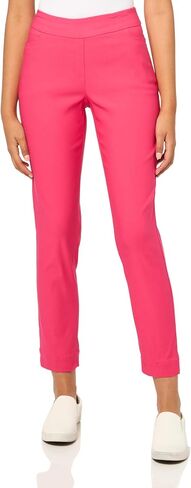 SLIM-SATION Women's Wide Band Pull on Solid Plain Weave Ankle Pant in Saudi Arabia