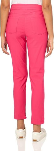 SLIM-SATION Women's Wide Band Pull on Solid Plain Weave Ankle Pant in Saudi Arabia