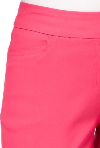 SLIM-SATION Women's Wide Band Pull on Solid Plain Weave Ankle Pant in Saudi Arabia