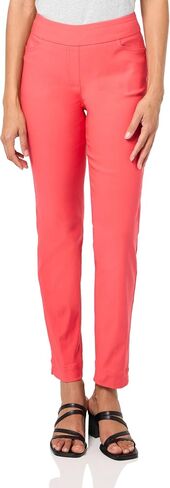 SLIM-SATION Women's Wide Band Pull on Solid Plain Weave Ankle Pant in Saudi Arabia