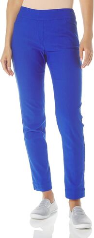 SLIM-SATION Women's Wide Band Pull on Solid Plain Weave Ankle Pant in Saudi Arabia